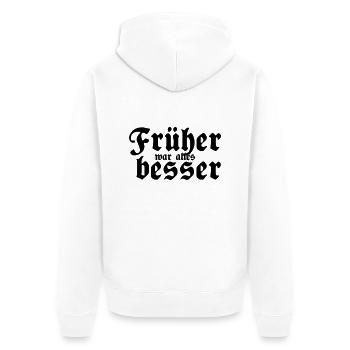 Everything was better - Unisex Premium Organic Zip Hoodie - white - Back - Thijin (182cm)