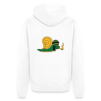 kiffer kiffen joint drugs smoking jamaica raggae - Unisex Premium Organic Zip Hoodie - white - Back - Thijin (182cm)
