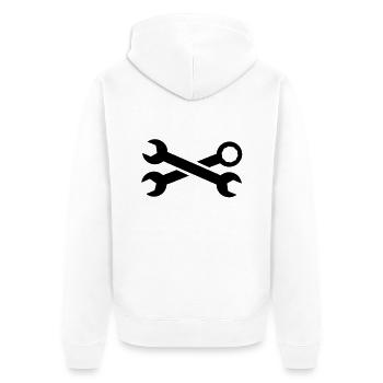 Wrench - Unisex Premium Organic Zip Hoodie - white - Back - Thijin (182cm)