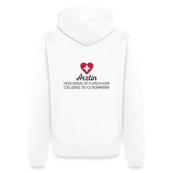 Ärztin - Unisex Premium Bio Zip Hoodie - Weiß - Hinten - Thijin (182cm)