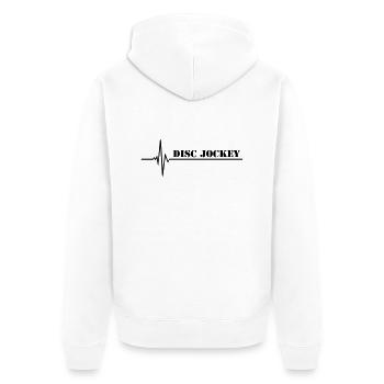 DJ - Unisex Premium Bio Zip Hoodie - Weiß - Hinten - Thijin (182cm)