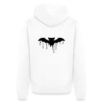 tropfen nass graffiti silouette flughund fledermau - Unisex Premium Bio Zip Hoodie - Weiß - Hinten - Thijin (182cm)