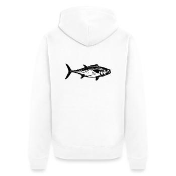 tuna fish - Unisex Premium Bio Zip Hoodie - Weiß - Hinten - Thijin (182cm)