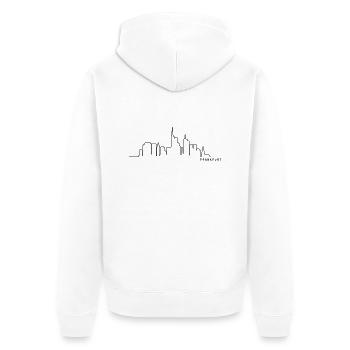 Frankfurt Skyline - Unisex Premium Bio Zip Hoodie - Weiß - Hinten - Thijin (182cm)