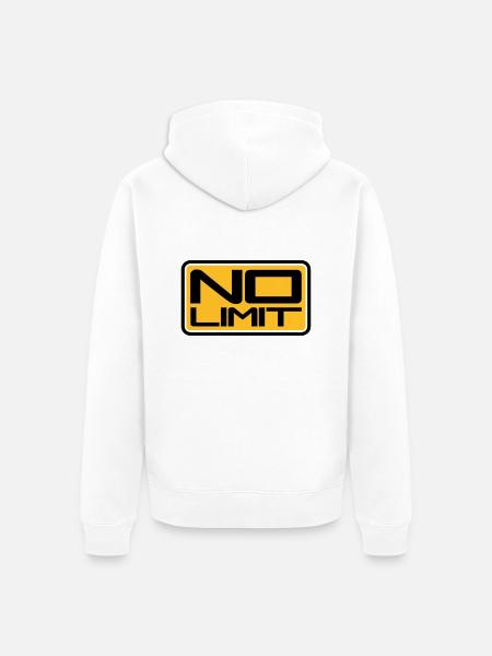 No Limit Shield - Unisex Premium Organic Zip Hoodie - white