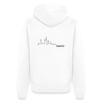 Skyline Frankfurt - Unisex Premium Bio Zip Hoodie - Weiß - Hinten - Thijin (182cm)