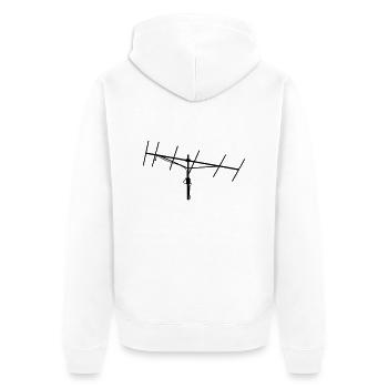 yagi - Unisex Premium Bio Zip Hoodie - Weiß - Hinten - Thijin (182cm)