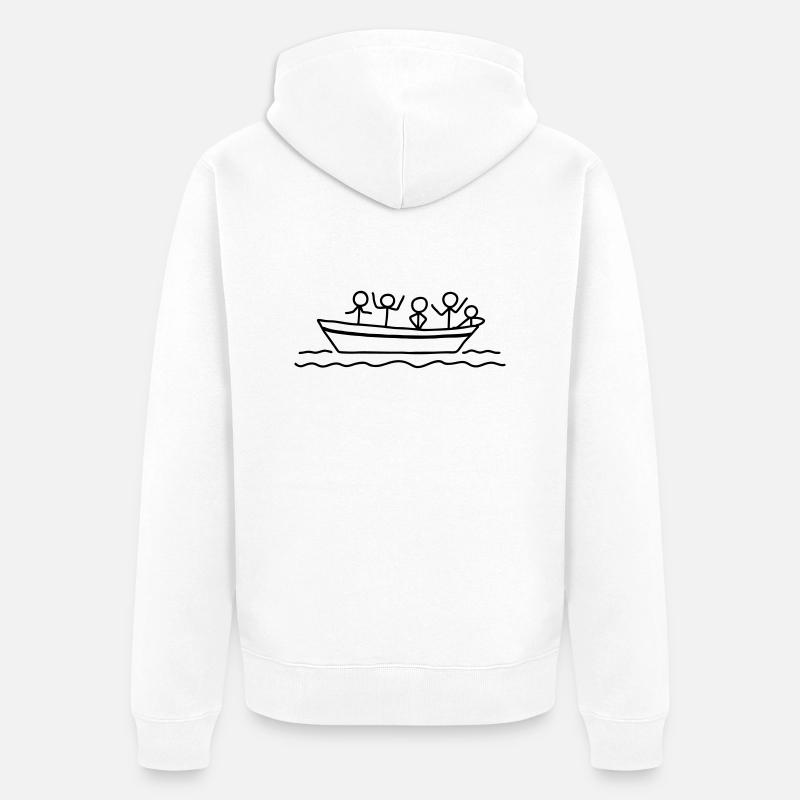 Bootsfahrt - Schiffstour - Unisex Premium Bio Zip Hoodie - Weiß