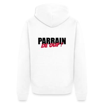 Parrain de ouf ! - Veste à capuche bio Premium Unisexe - blanc - Dos - Thijin (182cm)