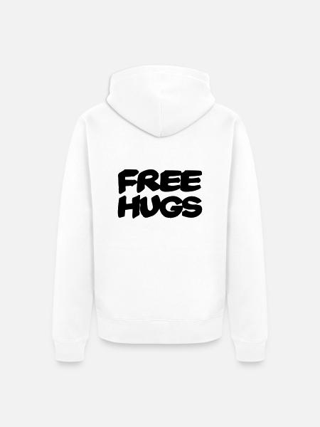 Free hugs - Unisex Premium Bio Zip Hoodie - Weiß