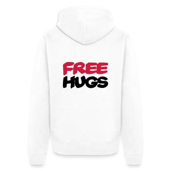 Free hugs - Unisex Premium Bio Zip Hoodie - Weiß - Hinten - Thijin (182cm)