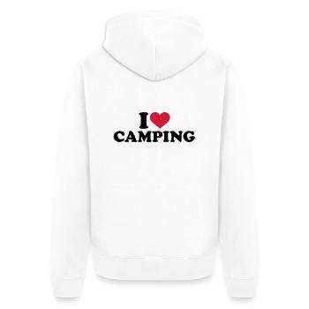 I love Camping - Veste à capuche bio Premium Unisexe - blanc - Dos - Thijin (182cm)