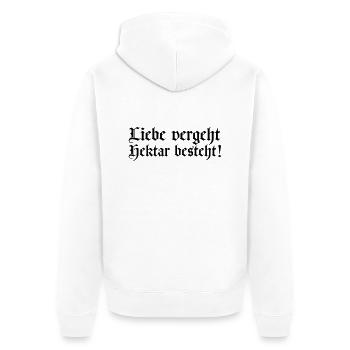 Love passes - hectare exists - Unisex Premium Organic Zip Hoodie - white - Back - Thijin (182cm)