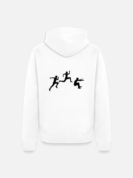 Triple Jump - Unisex Premium Organic Zip Hoodie - white