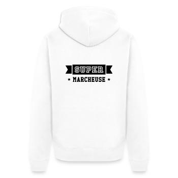 Course à pied / Marche / Marcheur / Running / Run - Veste à capuche bio Premium Unisexe - blanc - Dos - Thijin (182cm)