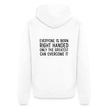 Right Handed Vs Left Handed - Unisex Premium Bio Zip Hoodie - Weiß - Hinten - Thijin (182cm)