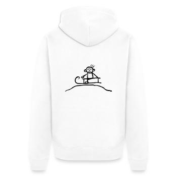 Schlitten fahren - Unisex Premium Bio Zip Hoodie - Weiß - Hinten - Thijin (182cm)