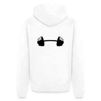 Dumbbell weight lifting bodybuilding 02 - Unisex Premium Organic Zip Hoodie - white - Back - Thijin (182cm)