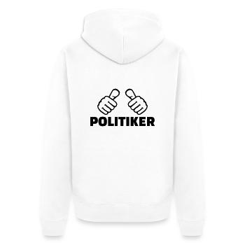 Politiker - Unisex Premium Bio Zip Hoodie - Weiß - Hinten - Thijin (182cm)