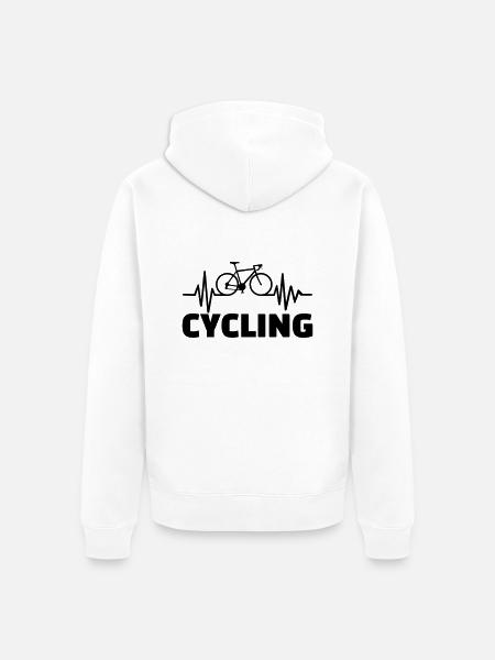 Cycling - Unisex Premium Organic Zip Hoodie - white