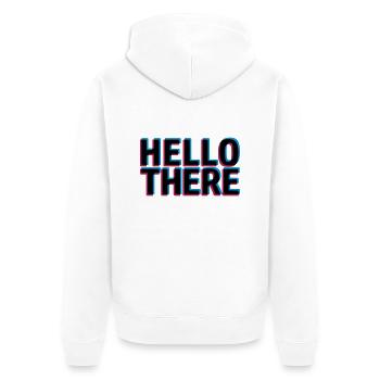 3D effect Hello - Unisex Premium Organic Zip Hoodie - white - Back - Thijin (182cm)
