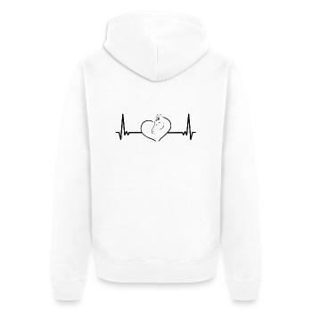 Herz Pferd EKG Kardiogramm Geschenkidee - Unisex Premium Bio Zip Hoodie - Weiß - Hinten - Thijin (182cm)