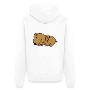 dog - Unisex Premium Bio Zip Hoodie - Weiß - Hinten - Thijin (182cm)