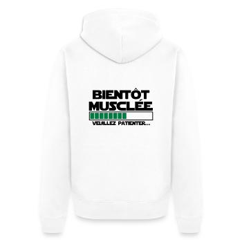 bientôt musclée - Veste à capuche bio Premium Unisexe - blanc - Dos - Thijin (182cm)