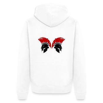 Spartans - Unisex Premium Organic Zip Hoodie - white - Back - Thijin (182cm)