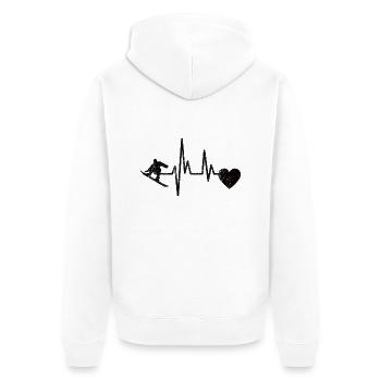 Snowboard Wintersport Spruch Snowboardfahrer - Unisex Premium Bio Zip Hoodie - Weiß - Hinten - Thijin (182cm)