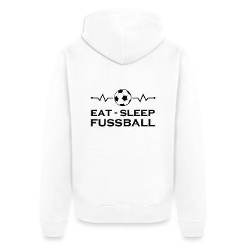Fußball Soccer - Unisex Premium Bio Zip Hoodie - Weiß - Hinten - Thijin (182cm)
