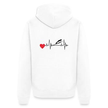 Sauteur à ski Sports d’hiver Saut à ski Vol à ski - Veste à capuche bio Premium Unisexe - blanc - Dos - Thijin (182cm)
