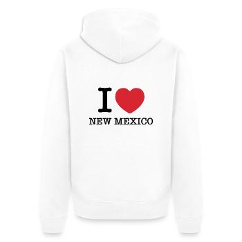 Ich liebe New Mexico | I Heart New Mexico - Unisex Premium Bio Zip Hoodie - Weiß - Hinten - Thijin (182cm)