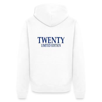 20. Geburtstag Geschenk 20 Jahre - Unisex Premium Bio Zip Hoodie - Weiß - Hinten - Thijin (182cm)
