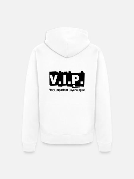 V.I.P. Very Important Psychologist - Unisex Premium Organic Zip Hoodie - white
