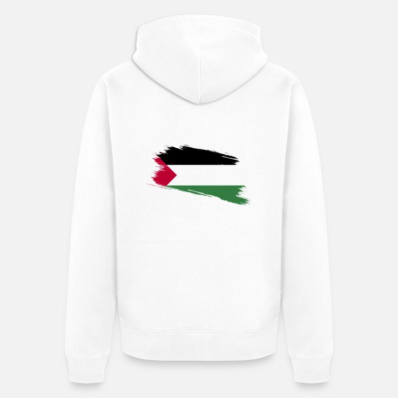 Drapeau Palestine - Veste à capuche bio Premium Unisexe - blanc
