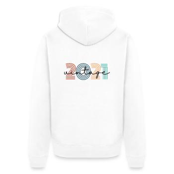 2021 Vintage Retro - Unisex Premium Bio Zip Hoodie - Weiß - Hinten - Thijin (182cm)