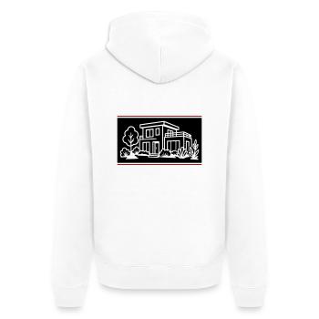 Haus Villa Immobilie - Unisex Premium Bio Zip Hoodie - Weiß - Hinten - Thijin (182cm)