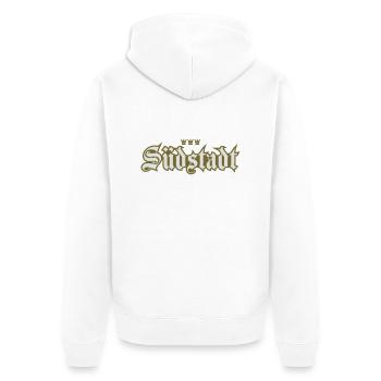 Südstadt (kölsches Veedel) - Unisex Premium Bio Zip Hoodie - Weiß - Hinten - Thijin (182cm)