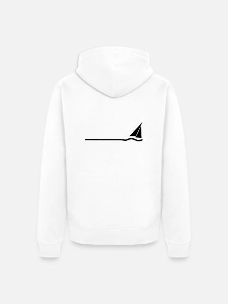 Regatta 3 (monochrom) - Unisex Premium Bio Zip Hoodie - Weiß