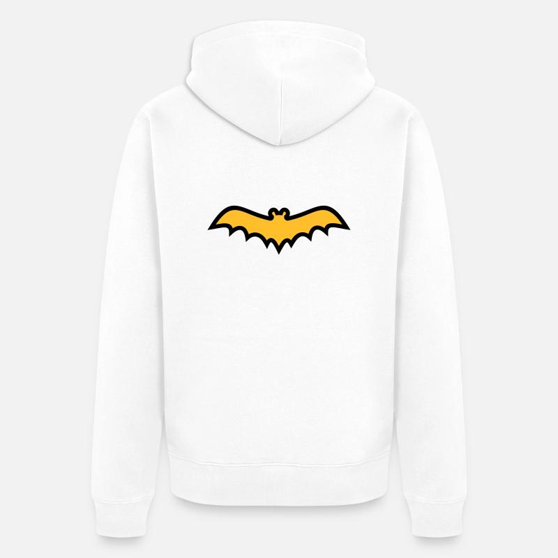 Fledermaus - Unisex Premium Bio Zip Hoodie - Weiß