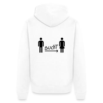 Men looking for Women - Single - Unisex Premium Organic Zip Hoodie - white - Back - Thijin (182cm)