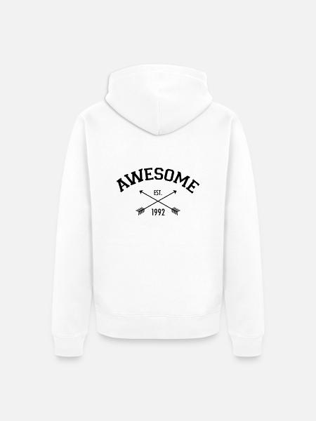 Awesome Est 1992 - Unisex Premium Bio Zip Hoodie - Weiß