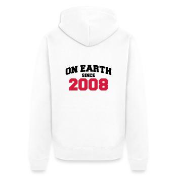 on earth 2008 - Unisex Premium Organic Zip Hoodie - white - Back - Thijin (182cm)