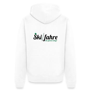 Ski fahre de ganze Dag - Unisex Premium Bio Zip Hoodie - Weiß - Hinten - Thijin (182cm)