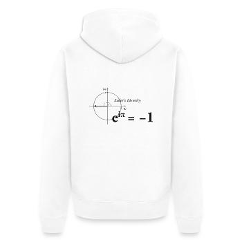 Euler Formel Mathe dark - Unisex Premium Bio Zip Hoodie - Weiß - Hinten - Thijin (182cm)
