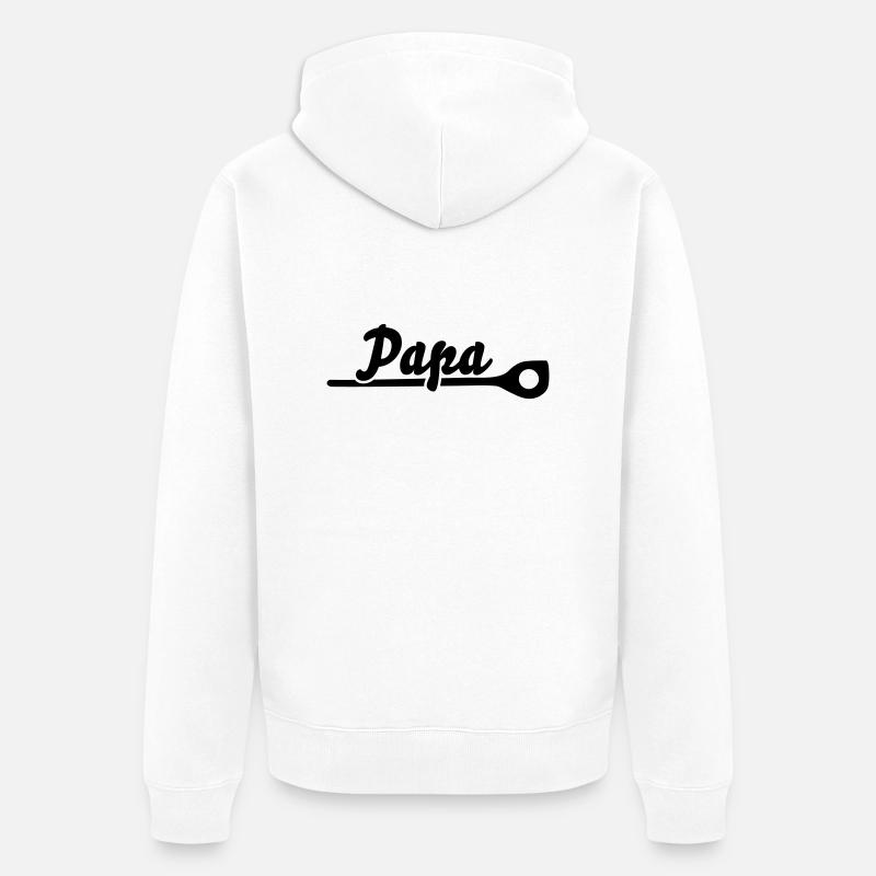 Papa - koch - Unisex Premium Bio Zip Hoodie - Weiß