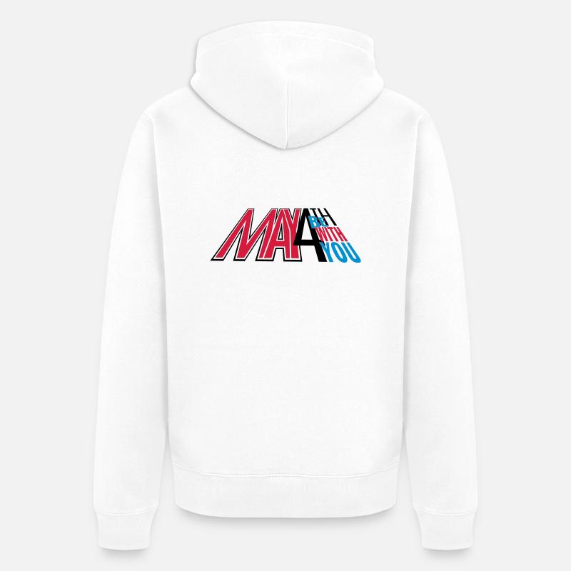 may4th_vec_3 fr - Veste à capuche bio Premium Unisexe - blanc