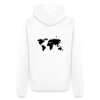 Weltkarte Splash - Unisex Premium Bio Zip Hoodie - Weiß - Hinten - Thijin (182cm)