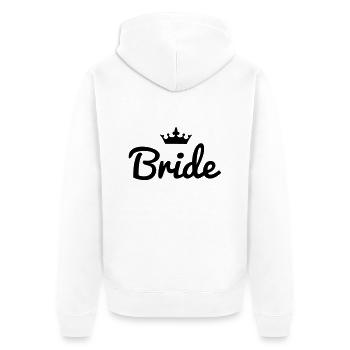 Bride Crown - Unisex Premium Bio Zip Hoodie - Weiß - Hinten - Thijin (182cm)